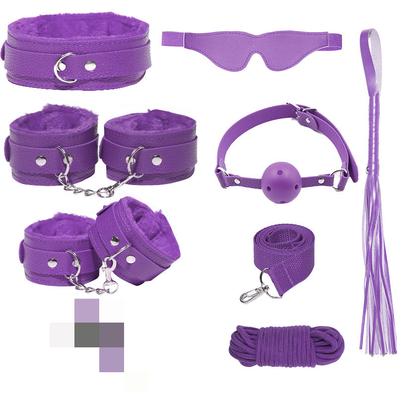 SM Breast Clip Eye Mask Mouth Ball Binding Props Handcuffs Tuning Adult Sex Toys Seven-piece Set