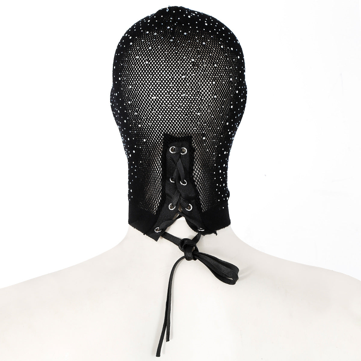 SM Adult Sex Toys Men and Women Flirting Headgear Black Lace Hazy Fishnet Headgear