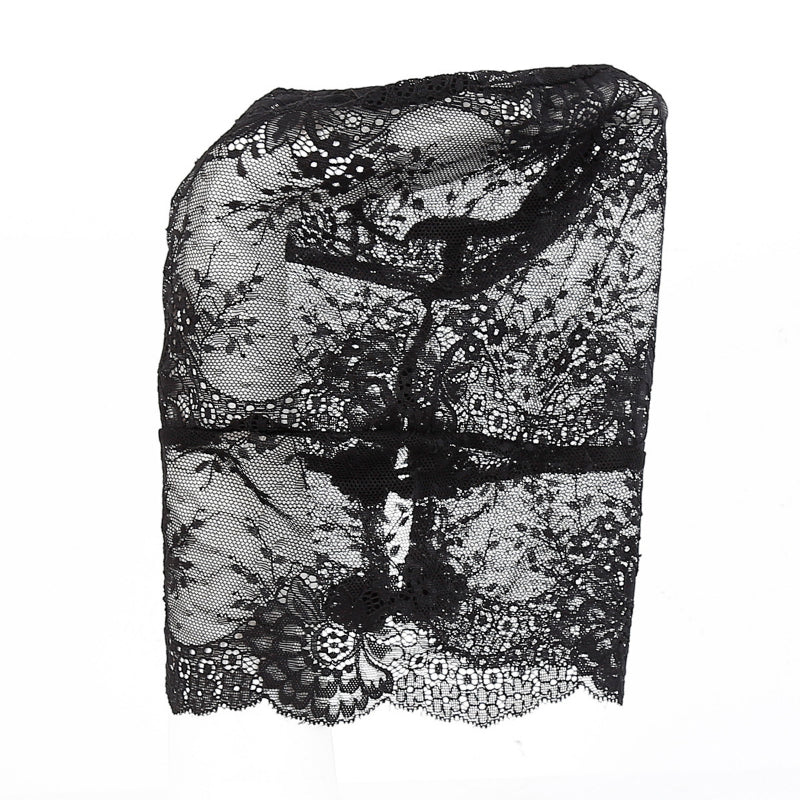 SM Adult Sex Products Men and Women Conditioning Black Lace All-inclusive Headgear Personality Dress Up Performance Props