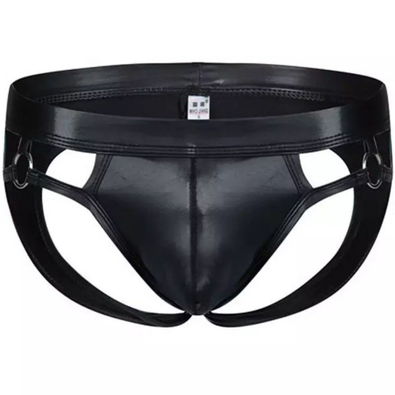 New Sex Underwear, Men's Imitation Leather Hollowed-out Sex Underwear