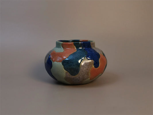 Abstract Design Ceramic Bowl-Shaped Vase