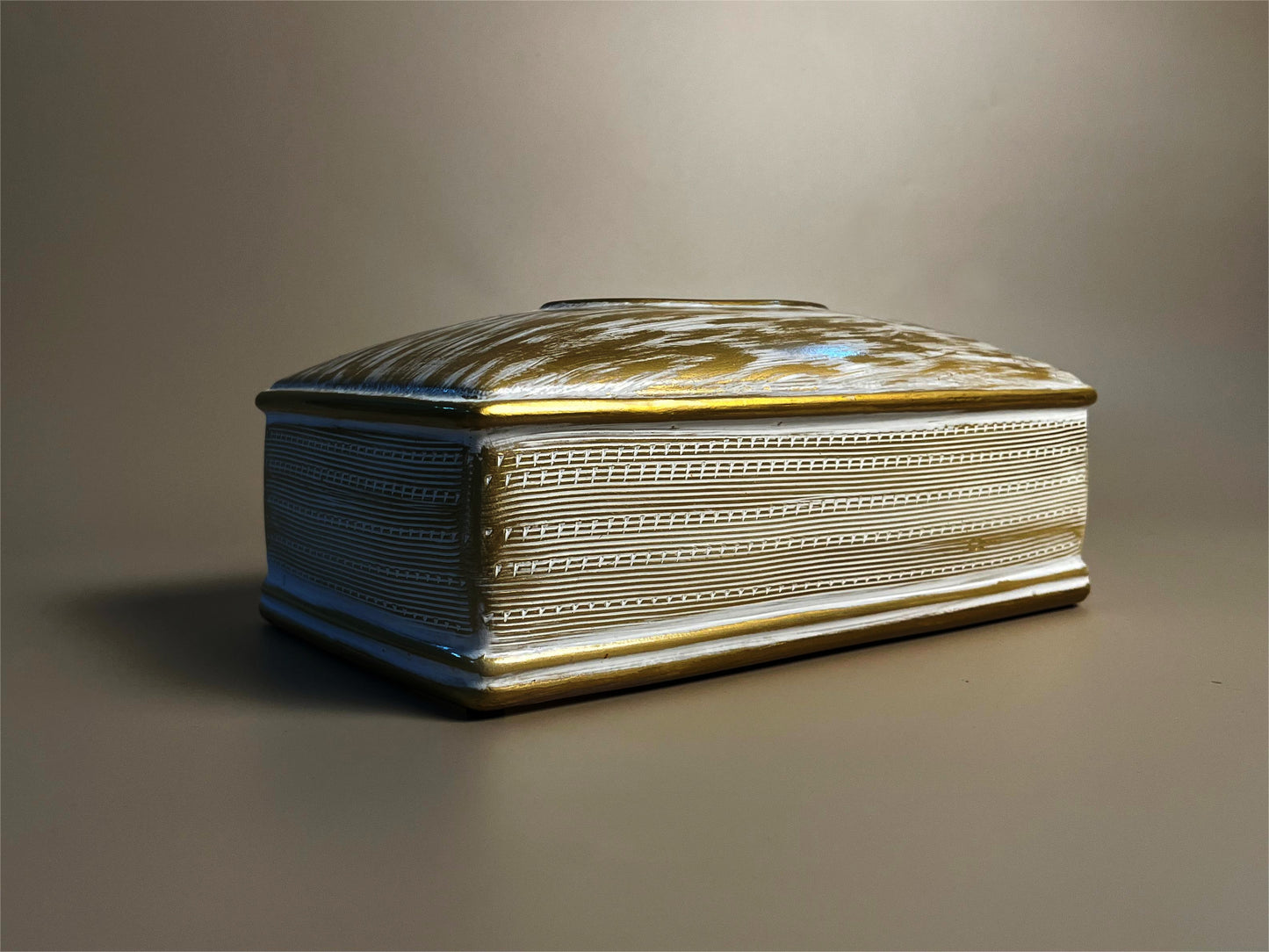 Golden Modern Decorative Ceramic Tissue Box