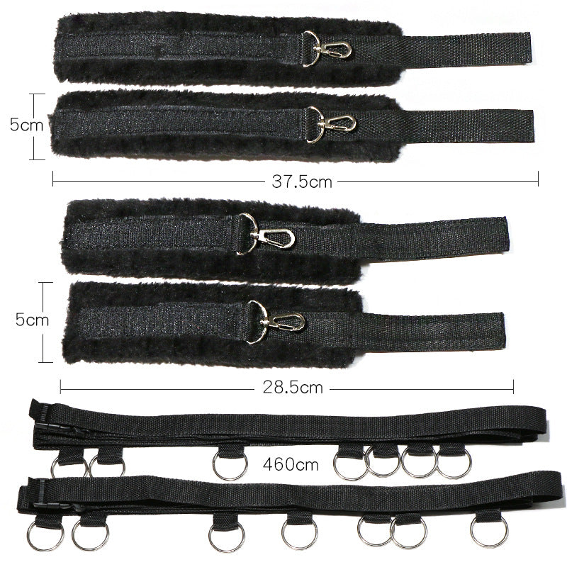 SM Props Bed Straps Bundled Bondage Set Handcuffs Adult Sex Toys