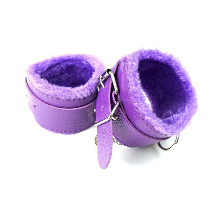 SM Sex Toys Leather Plush Handcuffs Bundled Bondage Alternative Sm Adult Sex Toys