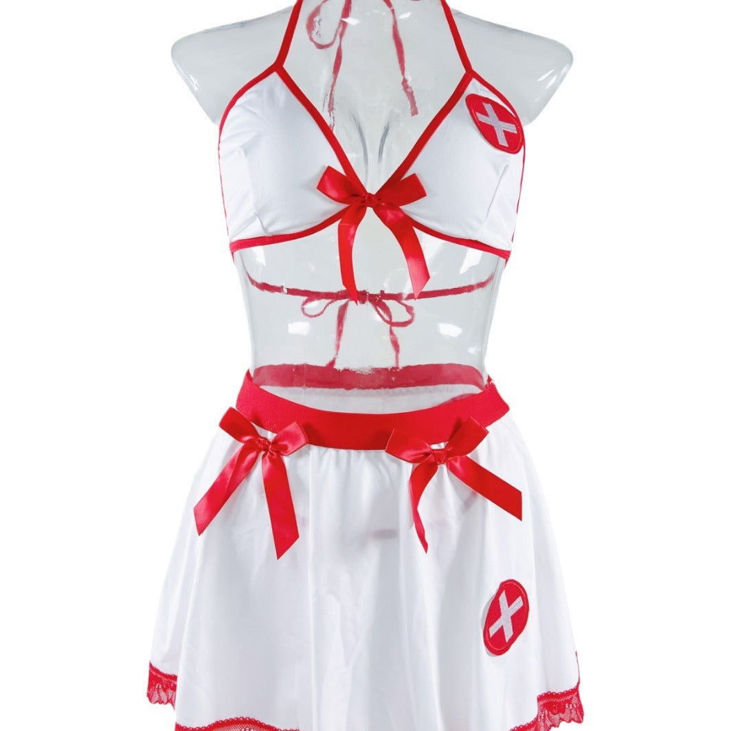 Uniform Seduction Nurse Dress Cosplay Split Set