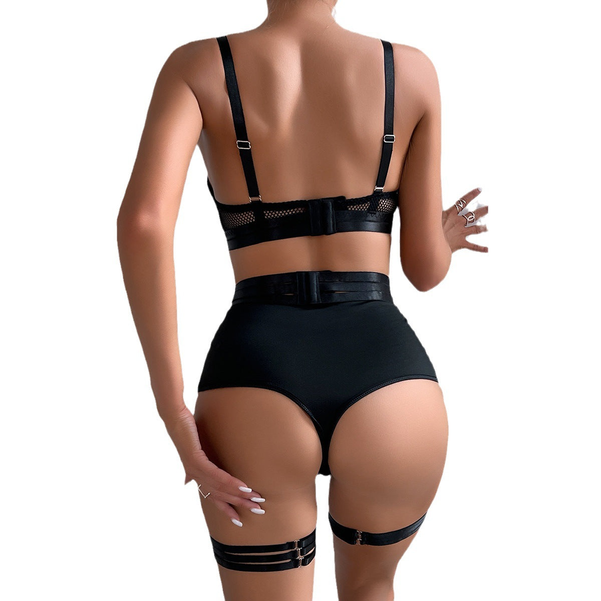 SM Hollow Strap Splicing Queen Sex Underwear