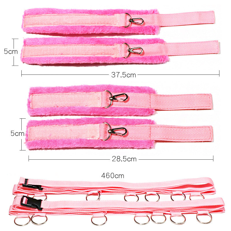 SM Props Bed Straps Bundled Bondage Set Handcuffs Adult Sex Toys